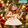 Personalized Violin Girl Christmas Ornament - image 1 | Jolliboo