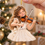 Personalized Violin Girl Christmas Ornament - image 4 | Jolliboo