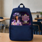 Personalized Volleyball Court Queen Casual Backpack - navy backpack color product shot | Personalized volleyball backpack for girls by Jolliboo