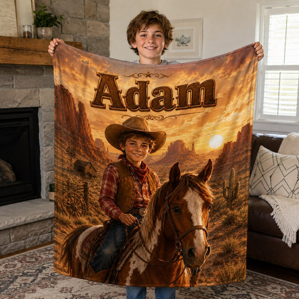 Personalized Western Cowboy Blanket - image 3 | Jolliboo