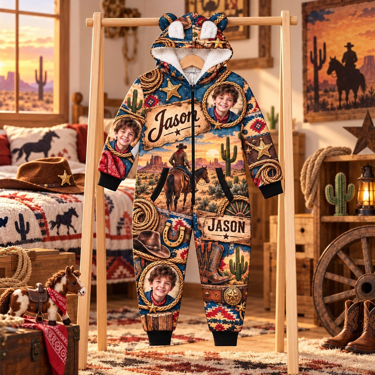 Personalized Western Cowboy Pyjama Suit - image 3 | Jolliboo
