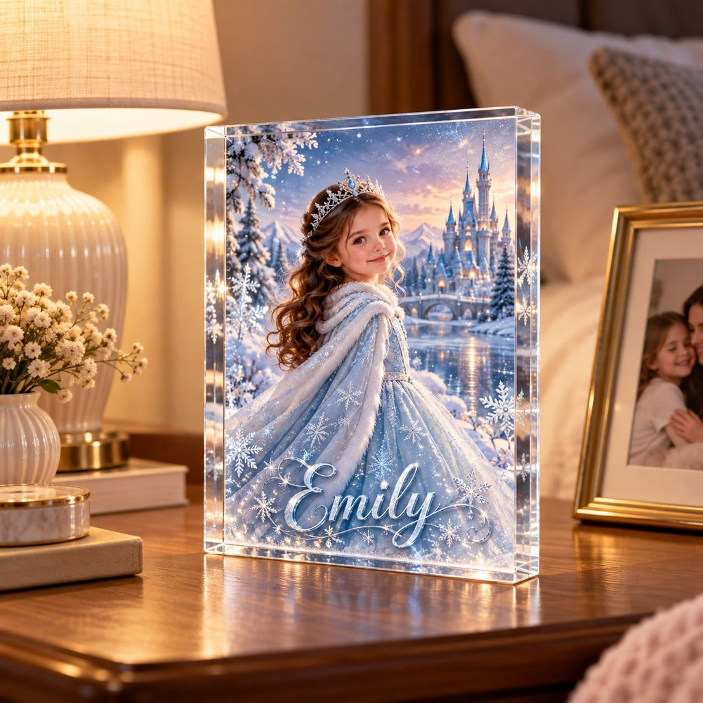 Personalized Winter Princess Acrylic Block - image 2 | Jolliboo