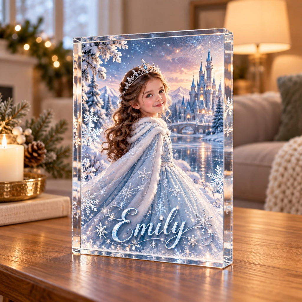 Personalized Winter Princess Acrylic Block - image 3 | Jolliboo