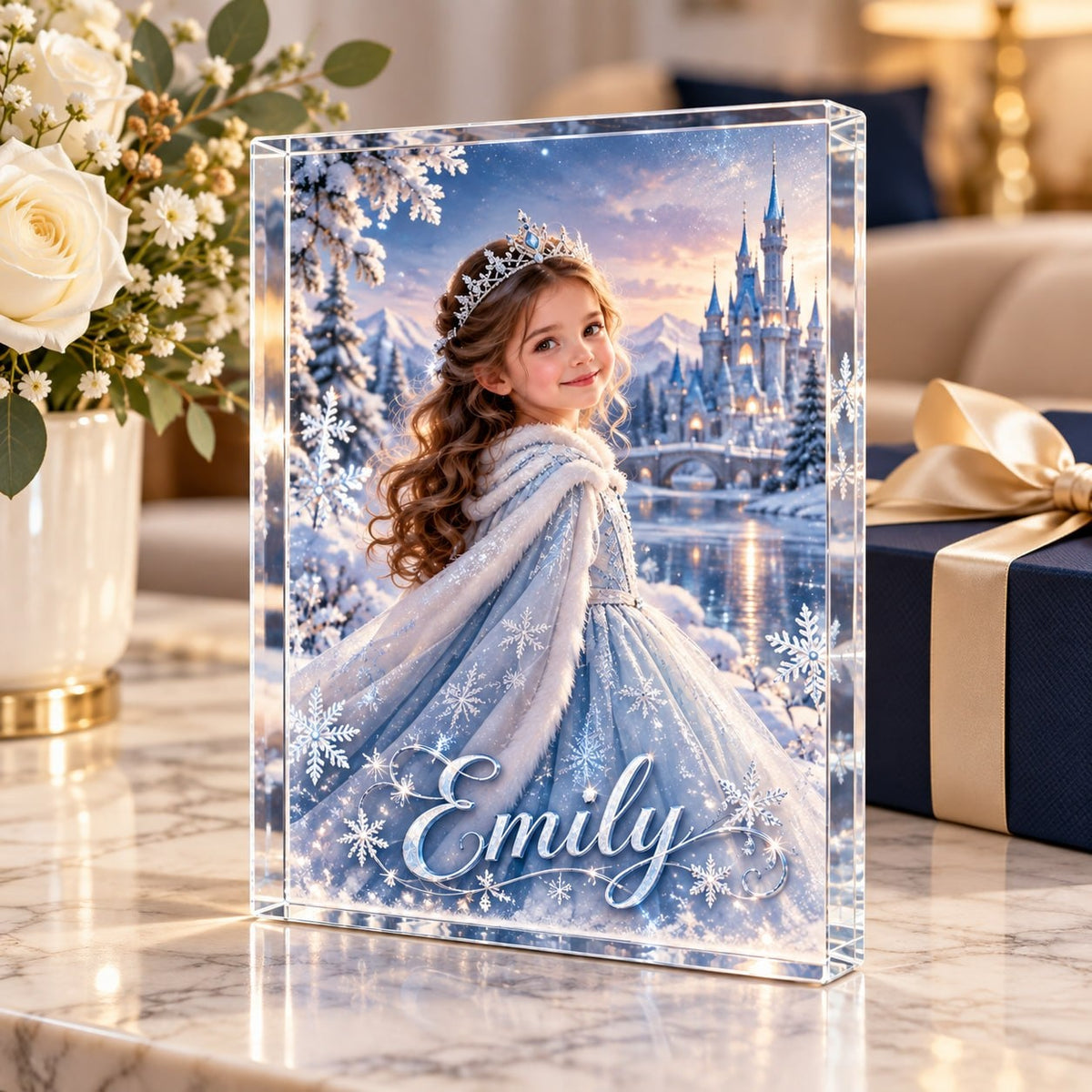 Personalized Winter Princess Acrylic Block - image 4 | Jolliboo