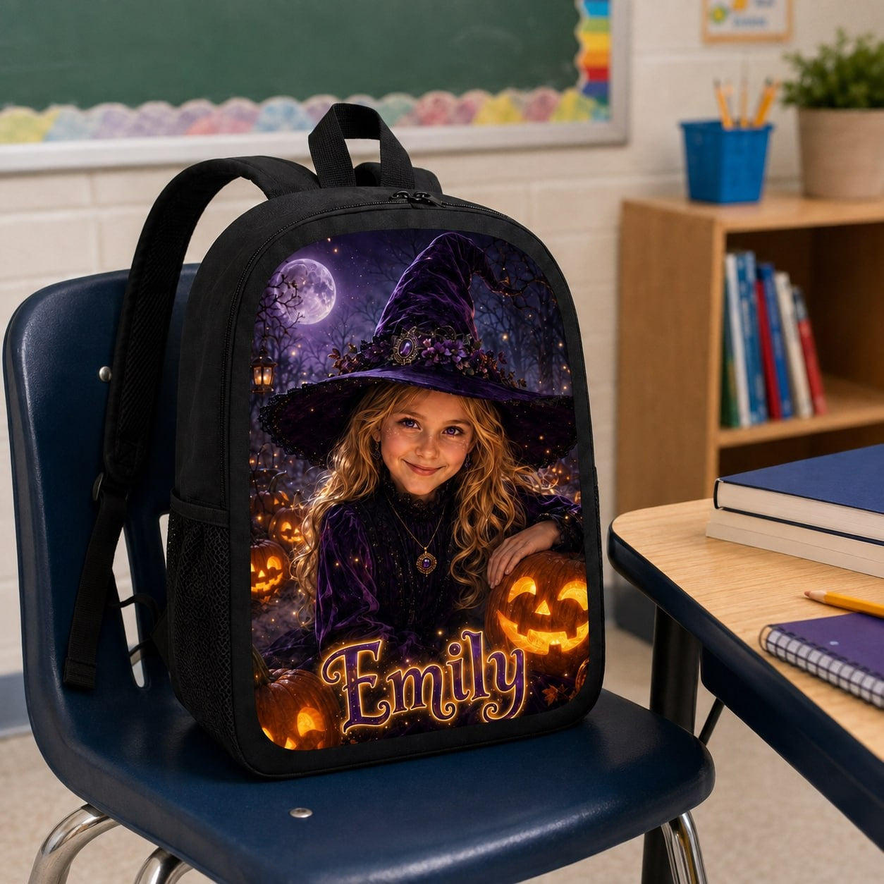Personalized Witch Girl Backpack - image 3 | Jolliboo