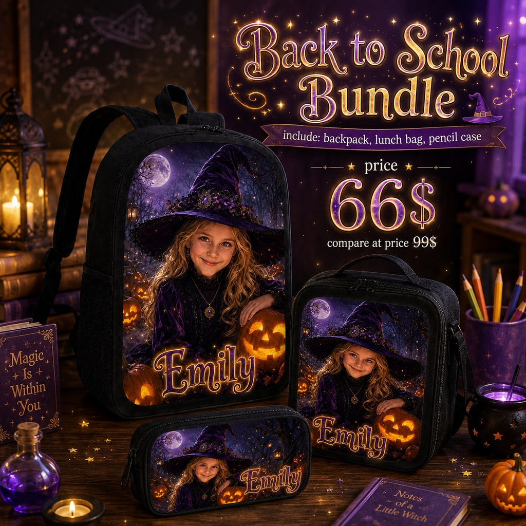 Personalized Witch Girl Backpack - image 5 | Jolliboo