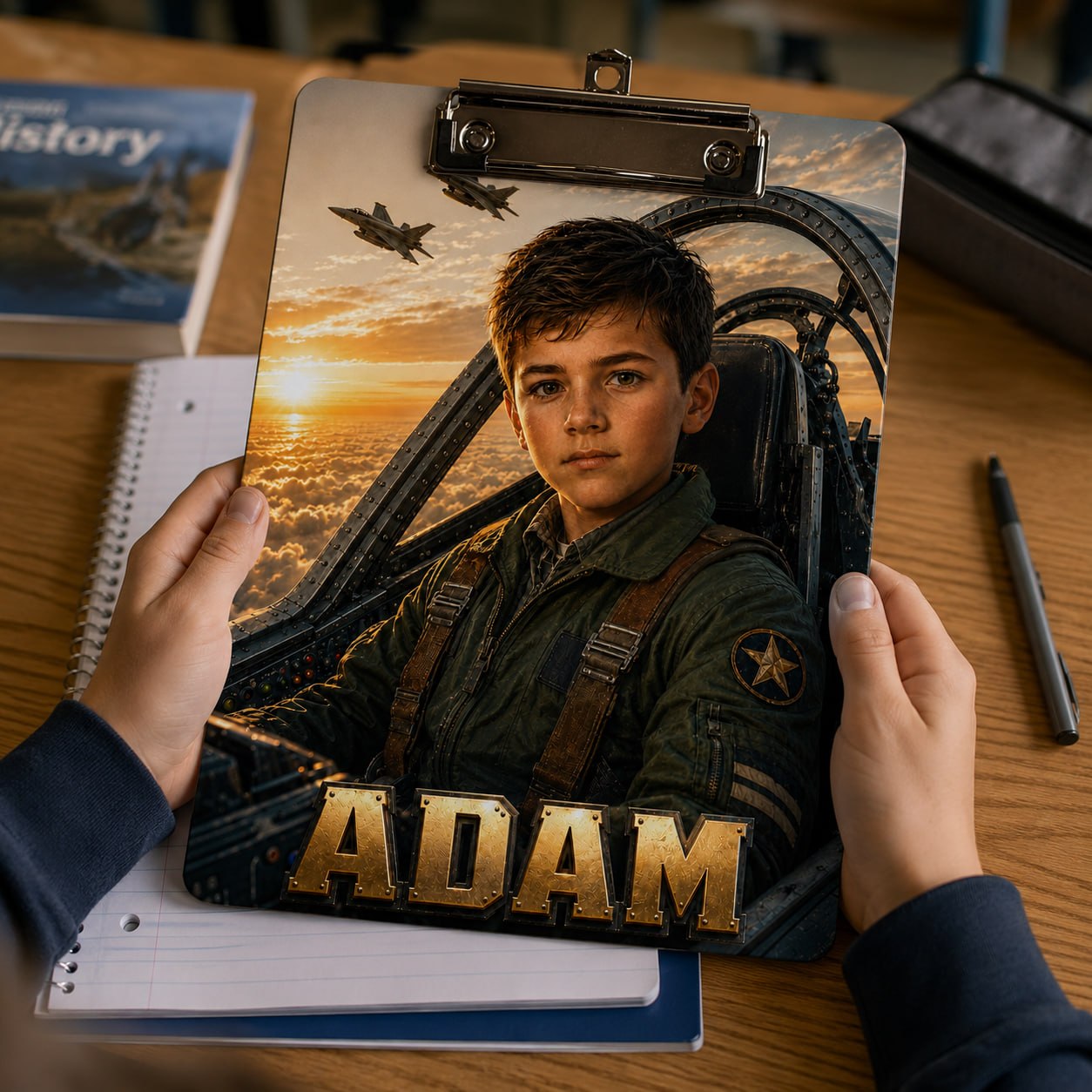 Personalized Fighter Pilot Clipboard