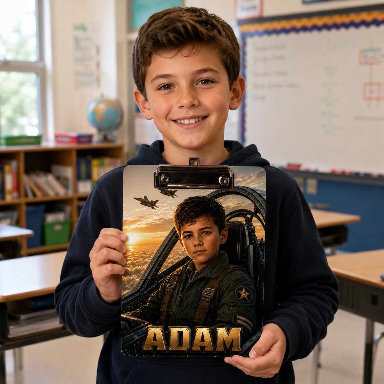 Personalized Fighter Pilot Clipboard