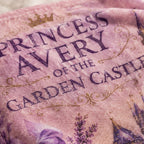 Princess of The Garden Castle Personalised Blanket - personalized garden castle princess blanket styled on a child bed | Personalized fleece blanket for kids by Jolliboo
