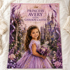 Princess of The Garden Castle Personalised Blanket - scale and context shot showing the personalized princess blanket in a child room | Personalized fleece blanket for kids by Jolliboo