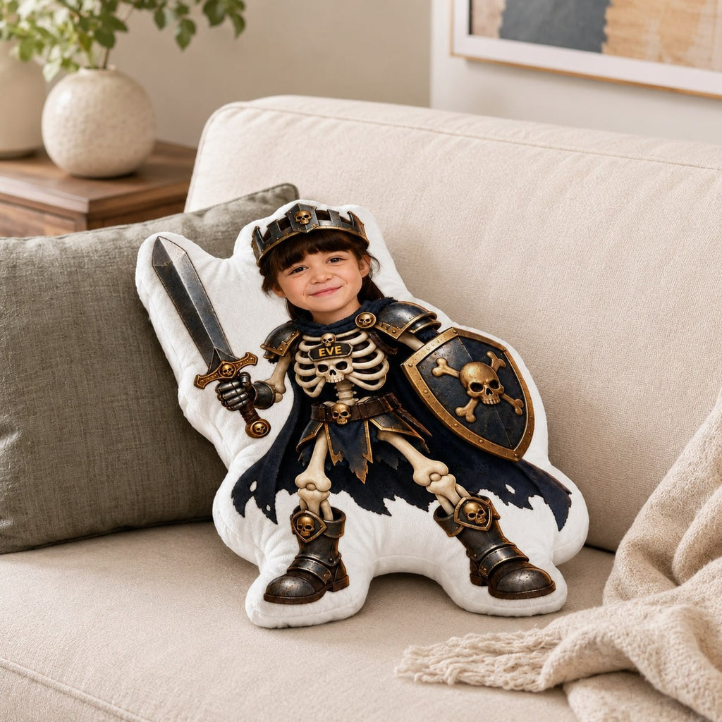 Skeleton Knight Custom Shape Pillow - image 4 | Jolliboo